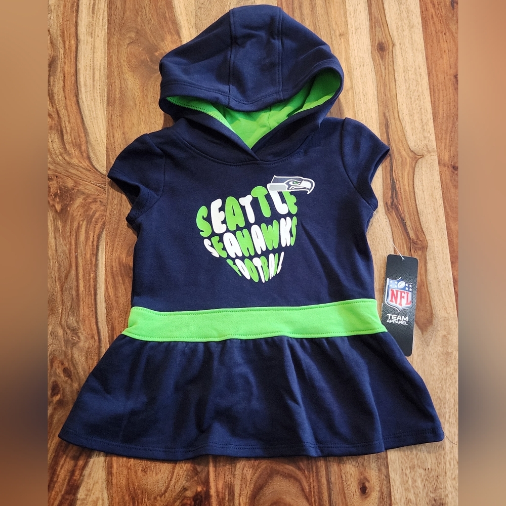 NFL Seattle Seahawks Navy and Lime Green Dress